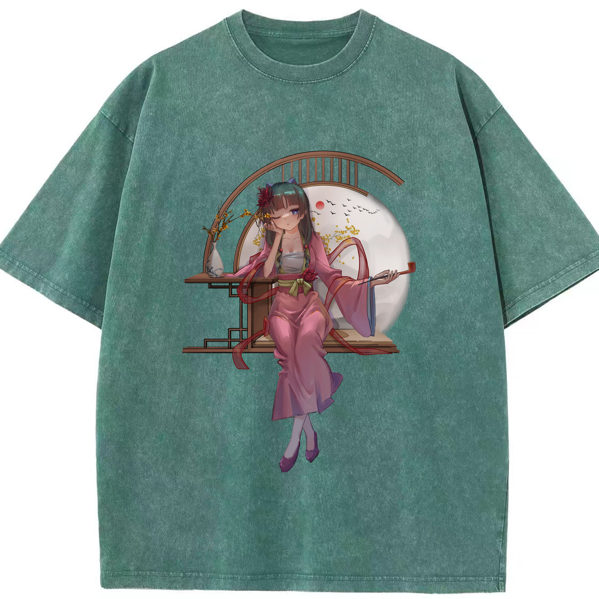（画像用） 薬屋のひとりごと The Apothecary Diaries 綿100% ヴィンテージ風 半袖Tシャツ（フロントプリント）
